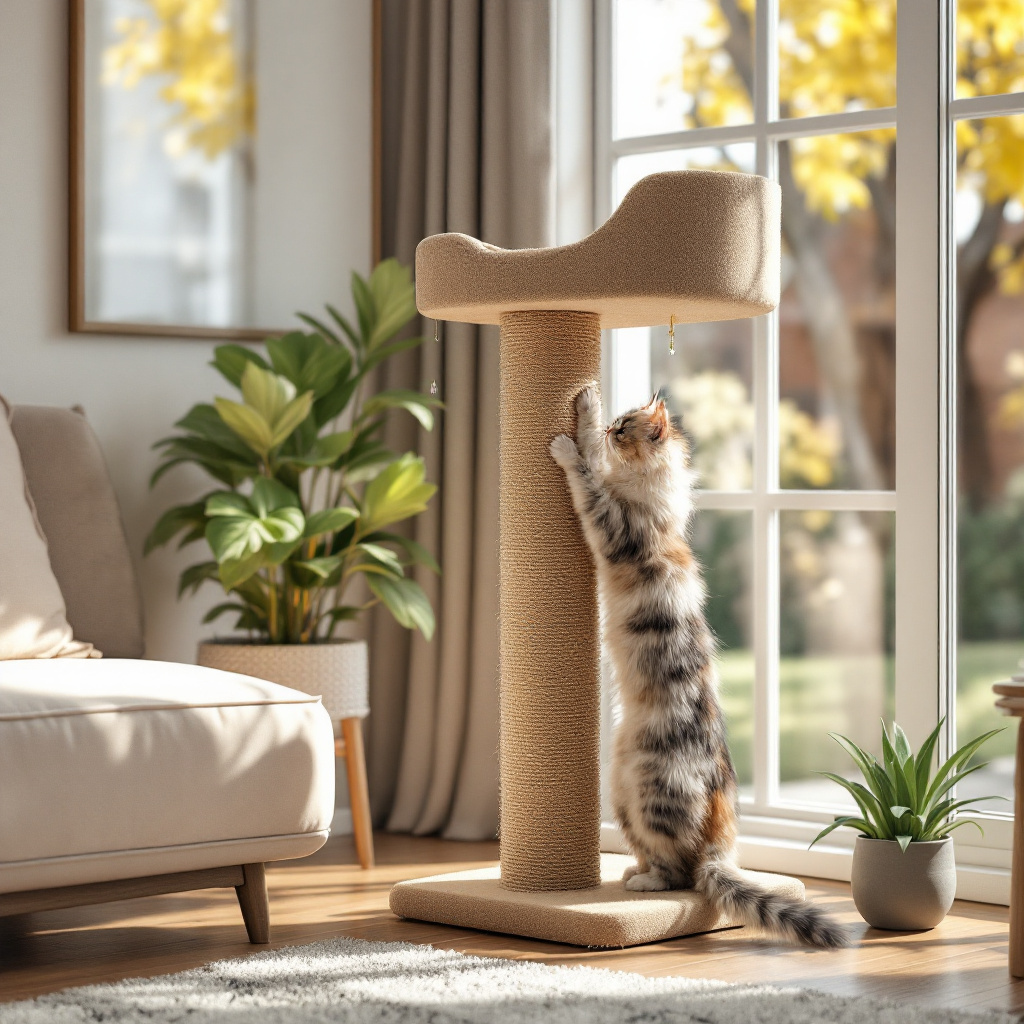 Katze klettert auf Kratzbaum – Kratzbaum kaufen worauf achten Ratgeber