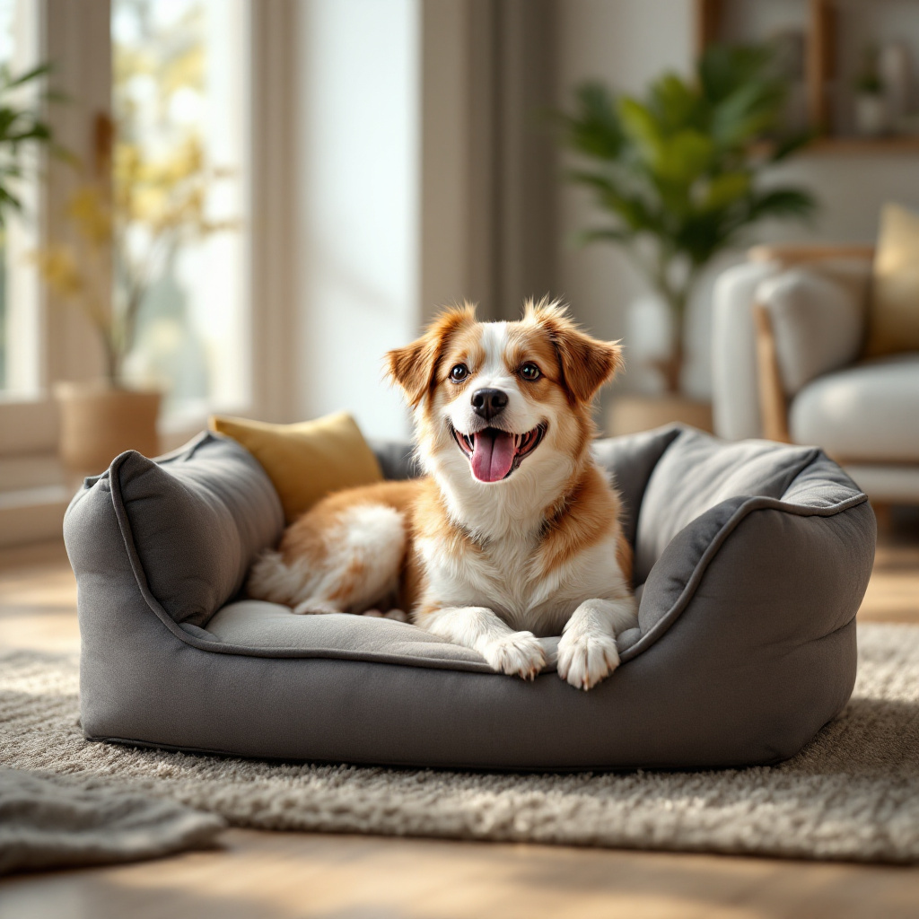 Hund liegt entspannt im Bett – welches Hundebett ist das richtige für erholsamen Schlaf